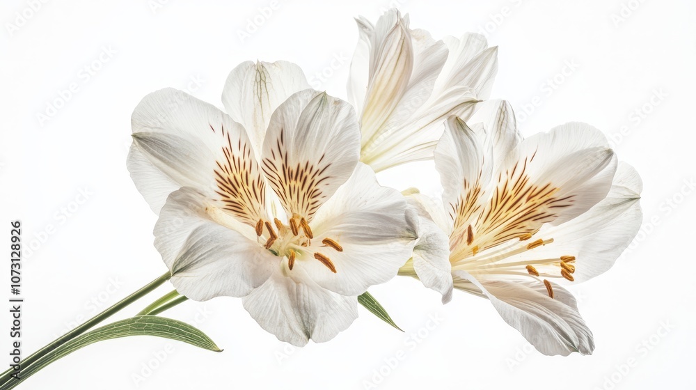 Obraz premium Elegant white lilies against soft background: nature's pure beauty in bloom