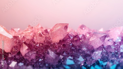 Sparkling Pink and Purple Amethyst Crystal Cluster Macro