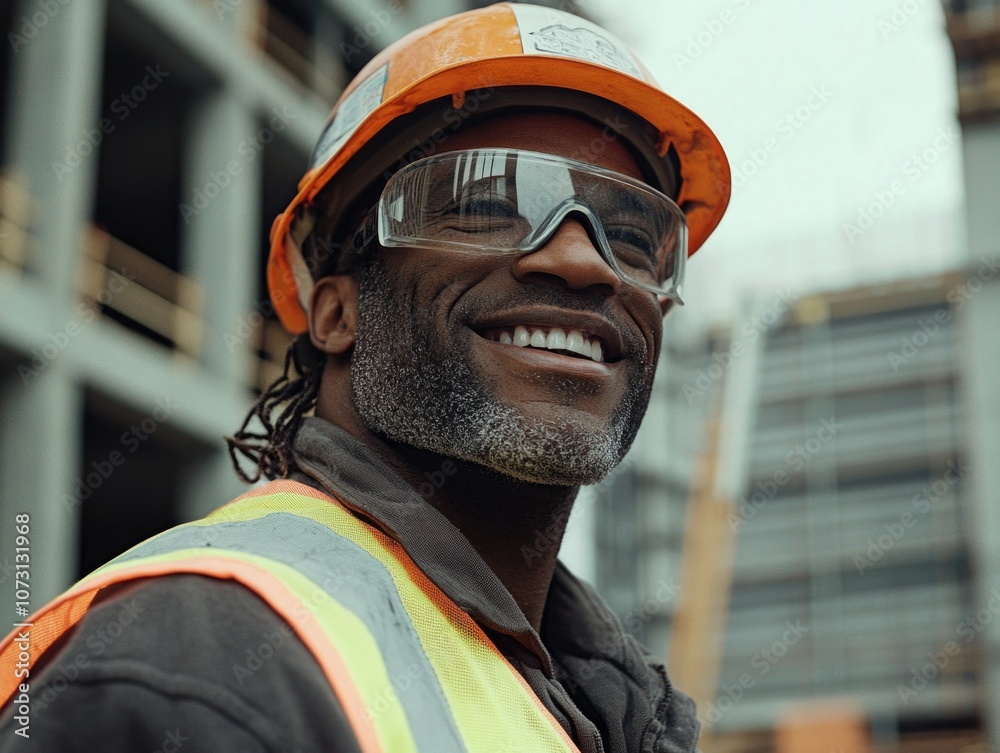Construction Worker with Safety Gear Construction Worker with Safety Gear