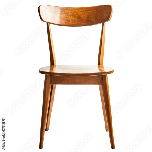 Wooden chair front view isolated on white background. PNG Transparent