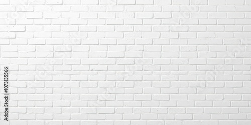 White brick wall with a clean and modern aesthetic, perfect for adding texture to any design projects, clean