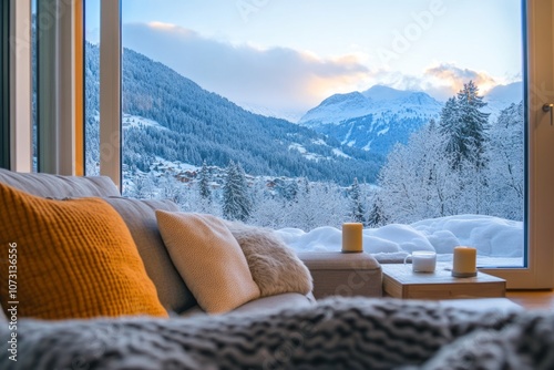 Cozy living room with a win...