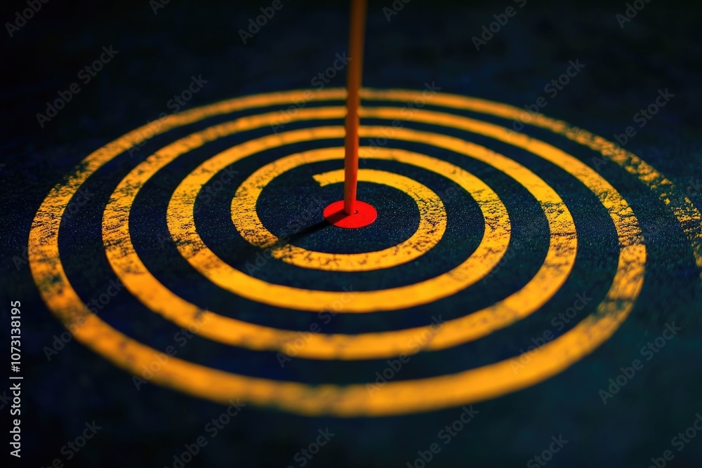 Dart hits target center Dart hits target center