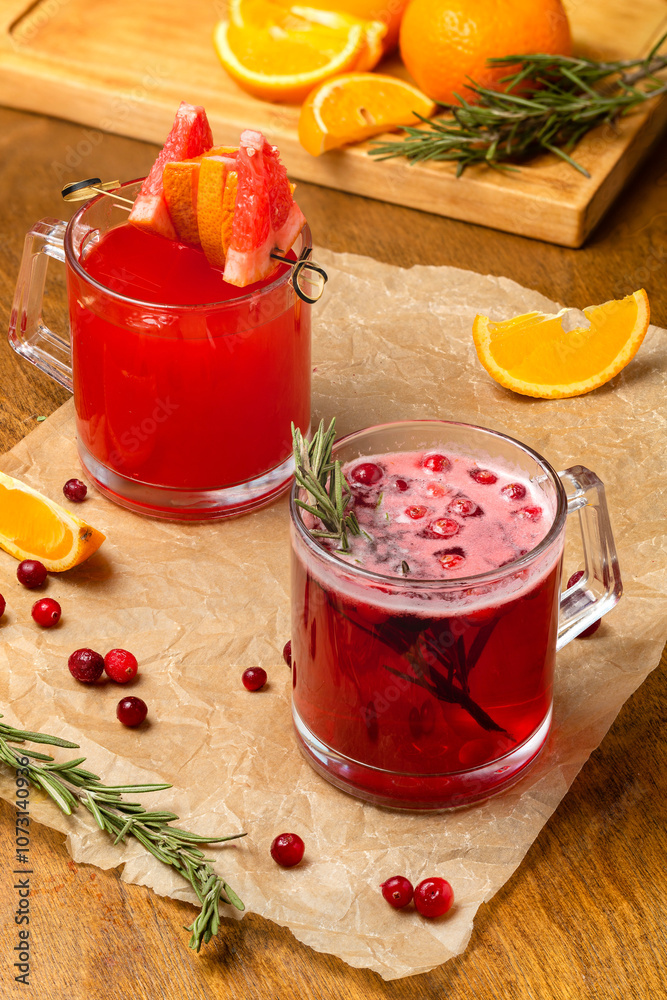 Hot drinks from fruits and berries, mulled wine, beautiful serving in a cafe, restaurant, rustic. Hot drinks from fruits and berries, mulled wine, beautiful serving in a cafe, restaurant, rustic.