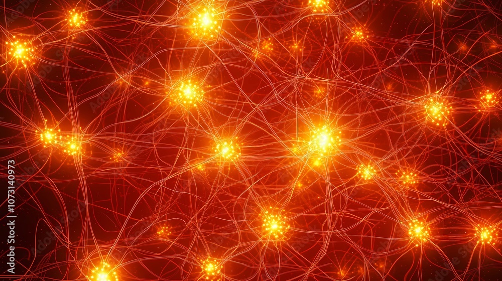 Intricate neural pathways depicted in an abstract pattern with connecting nodes, representing data flow and interconnectedness, perfect for tech visuals Intricate neural pathways depicted in an abstract pattern with connecting nodes, representing data flow and interconnectedness, perfect for tech visuals
