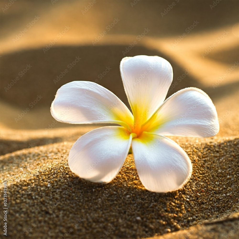 Serene Frangipani on Sunlit Sand Serene Frangipani on Sunlit Sand
