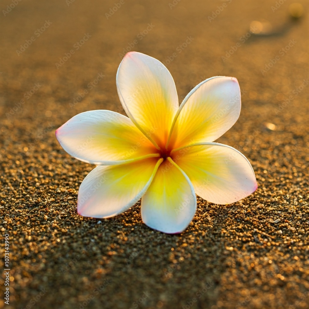 White Frangipani with Gentle Shadow White Frangipani with Gentle Shadow