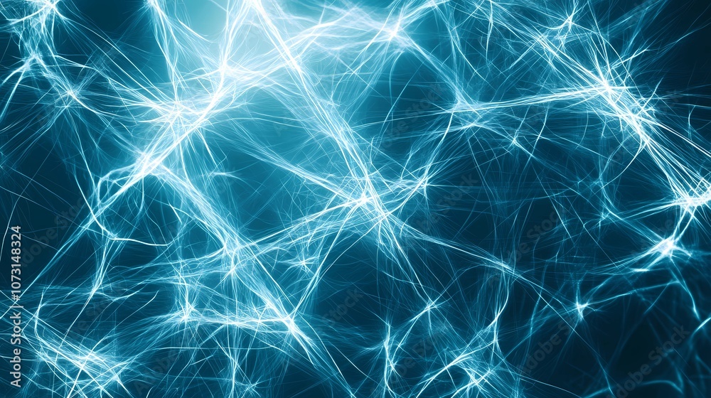 Abstract neural pattern with intersecting lines and glowing points, depicting interconnected pathways of digital intelligence and AI development Abstract neural pattern with intersecting lines and glowing points, depicting interconnected pathways of digital intelligence and AI development