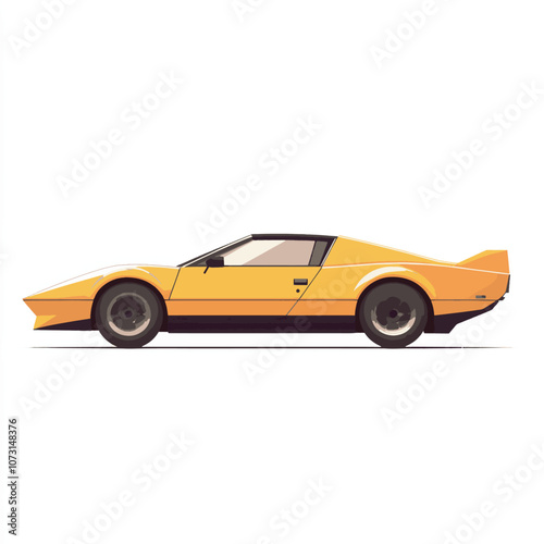 Yellow Sports Car Illustration