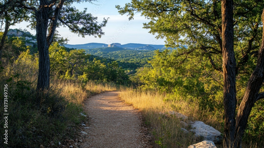 Fototapeta premium Scenic Hiking Trail with a View