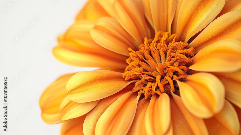 Close-up of vibrant orange flower petals on white background Close-up of vibrant orange flower petals on white background