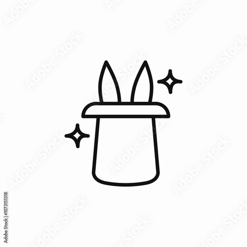 bunny in hat magic icon sign vector