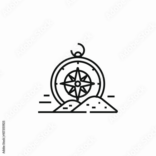 desert compass icon sign vector