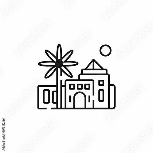 desert mansion icon sign vector