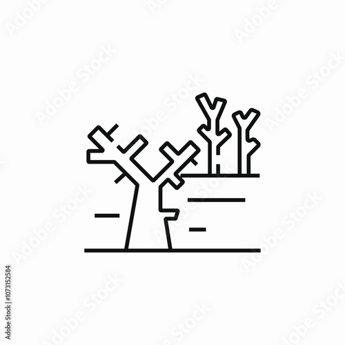 desert thickets icon sign vector