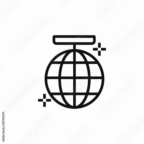 disco ball icon sign vector