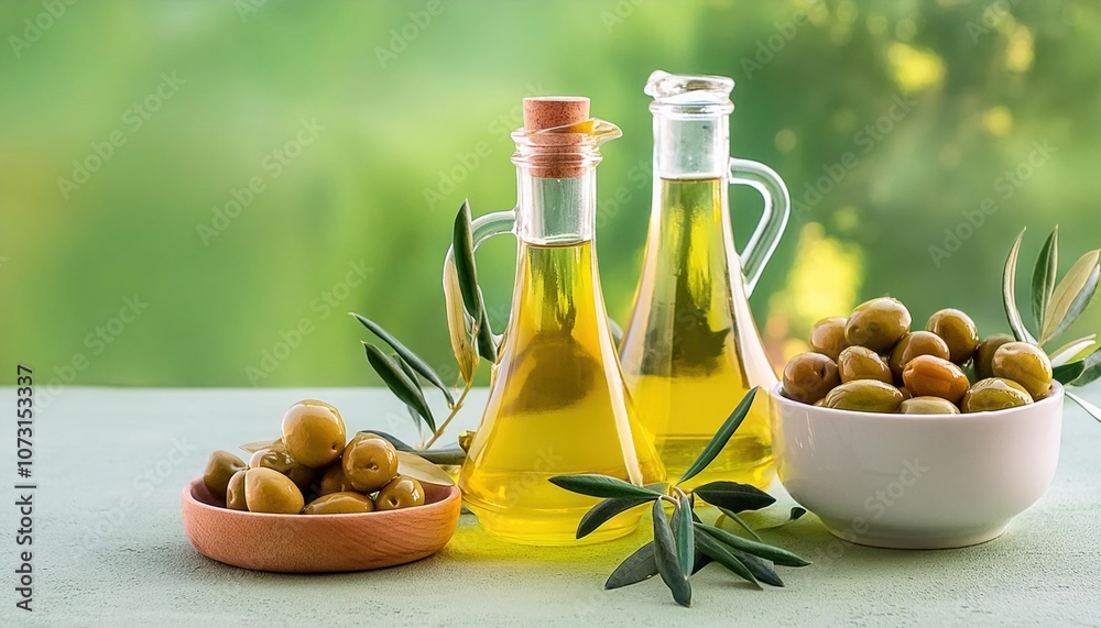 Premium Olive Oil and Olive Branch Branding Image with Copy Space for Text Premium Olive Oil and Olive Branch Branding Image with Copy Space for Text