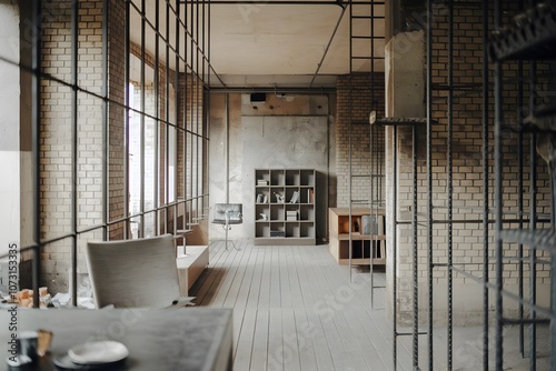 Minimalist Deconstructive Interior: Bright, Airy Wide Shot