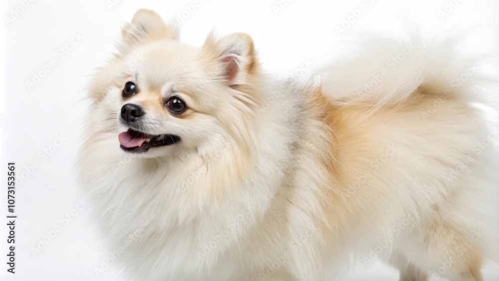 pomeranian dog portrait on a white background pomeranian dog portrait on a white background