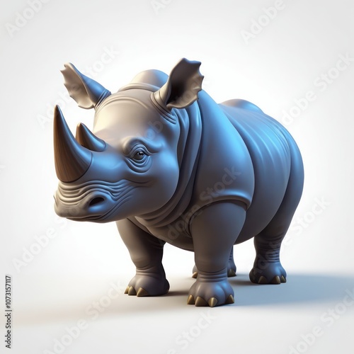 3D Rhinoceros isolated on white