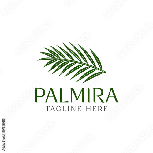 palm leaf logo for a villa beach resort