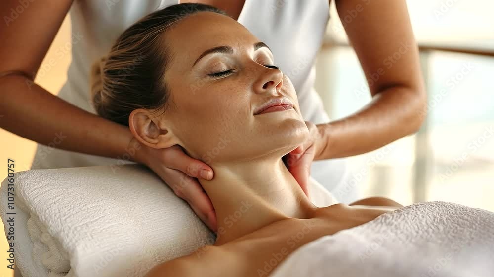Traveler Relaxing in Cruise Spa with Tranquil Decor