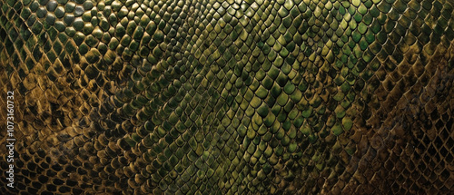 An elegant close-up of snake skin spread out as a background, showing intricate patterns and textures