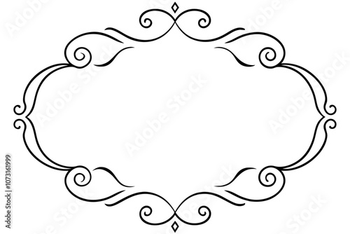 Decorative frames, Ornate frame, black and white line art, decorative border vector.