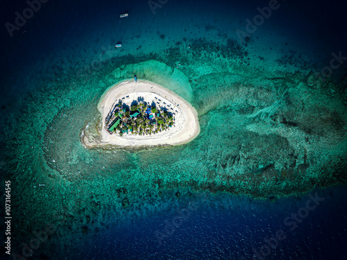 Bilde på lerret South Sea Island @ Yasawa Islands, Fiji: A tiny, idyllic island with crystal-clear waters, vibrant coral reefs, and endless snorkeling and diving opportunities