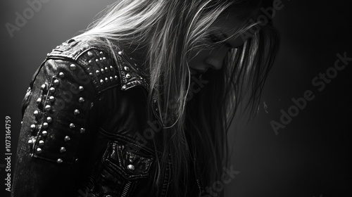 Woman in Leather Jacket