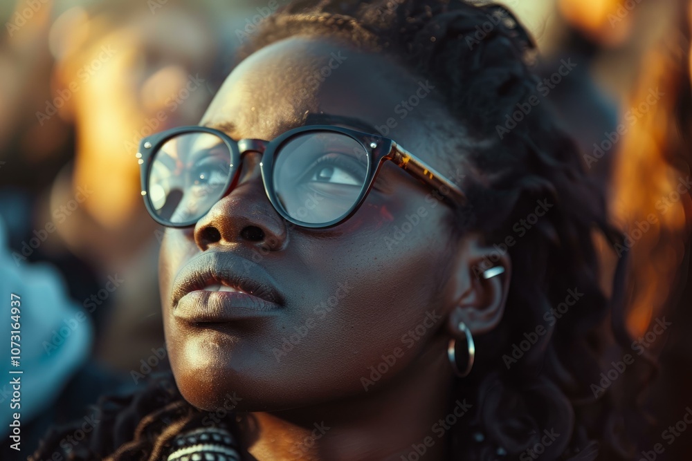 Young woman is enjoying herself at an outdoor event Young woman is enjoying herself at an outdoor event