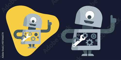 Robot bot icon, Robot bot developer, Update ui icon vector illustration