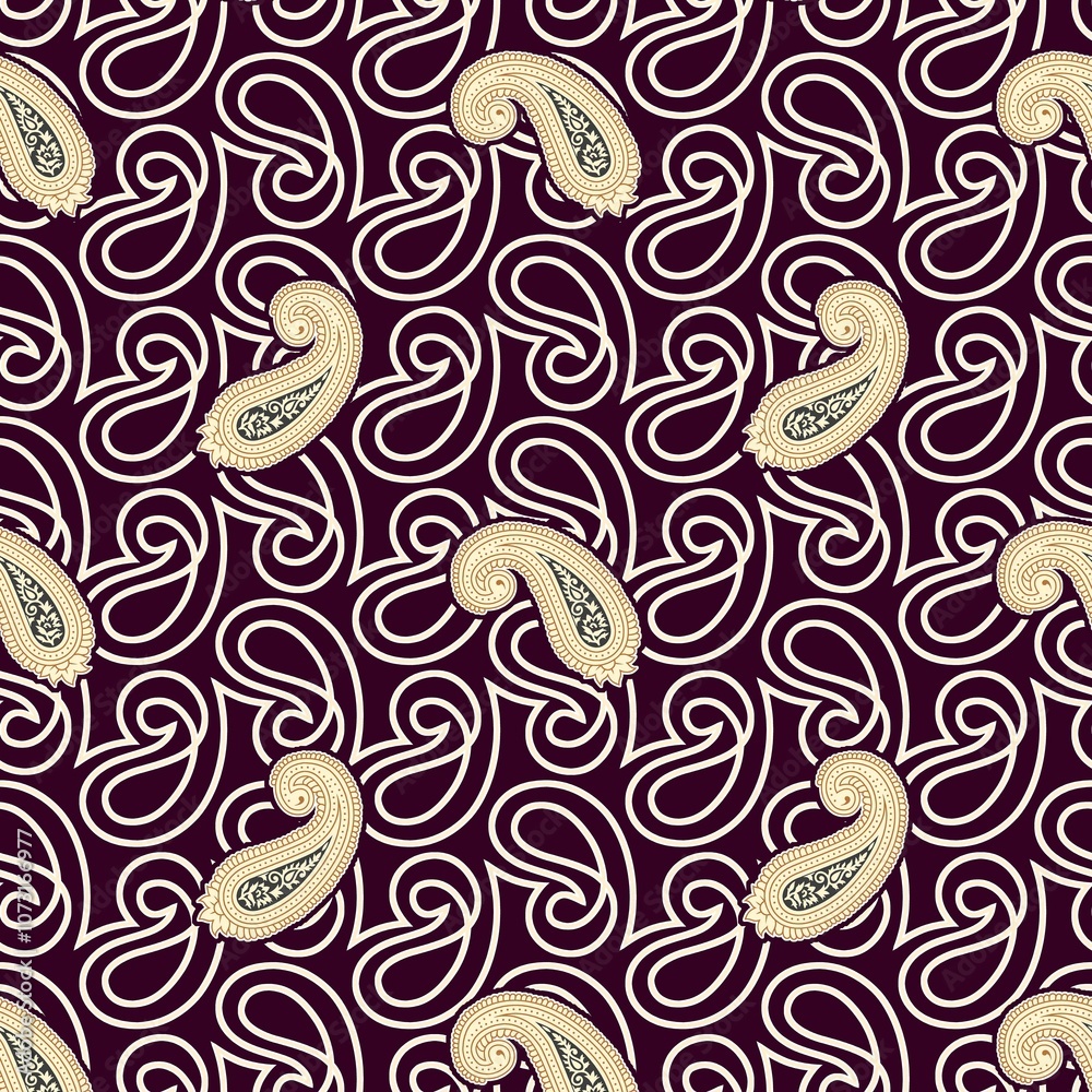 Naklejka premium seamless pattern with paisley