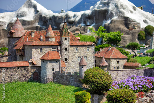 The Castle of Gruyères located in the medieval town of Gruyères, Fribourg, Swiss photo