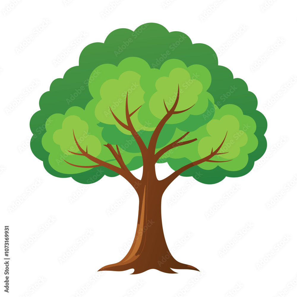 Obraz premium 3d green tree vector white background