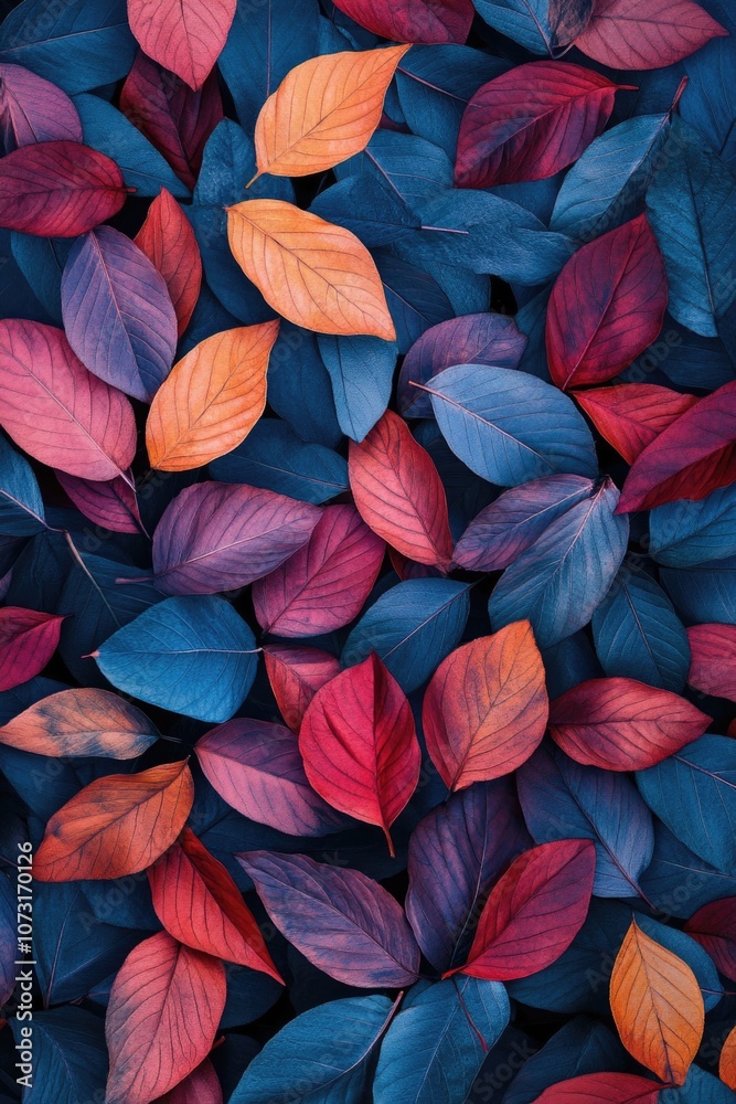 Stacked autumn leaves