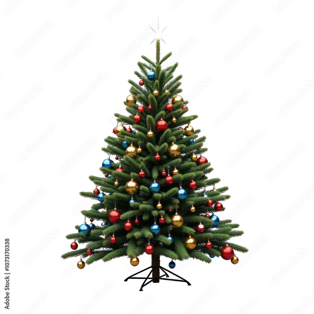 Fototapeta premium Christmas tree isolated on white background PNG transparent