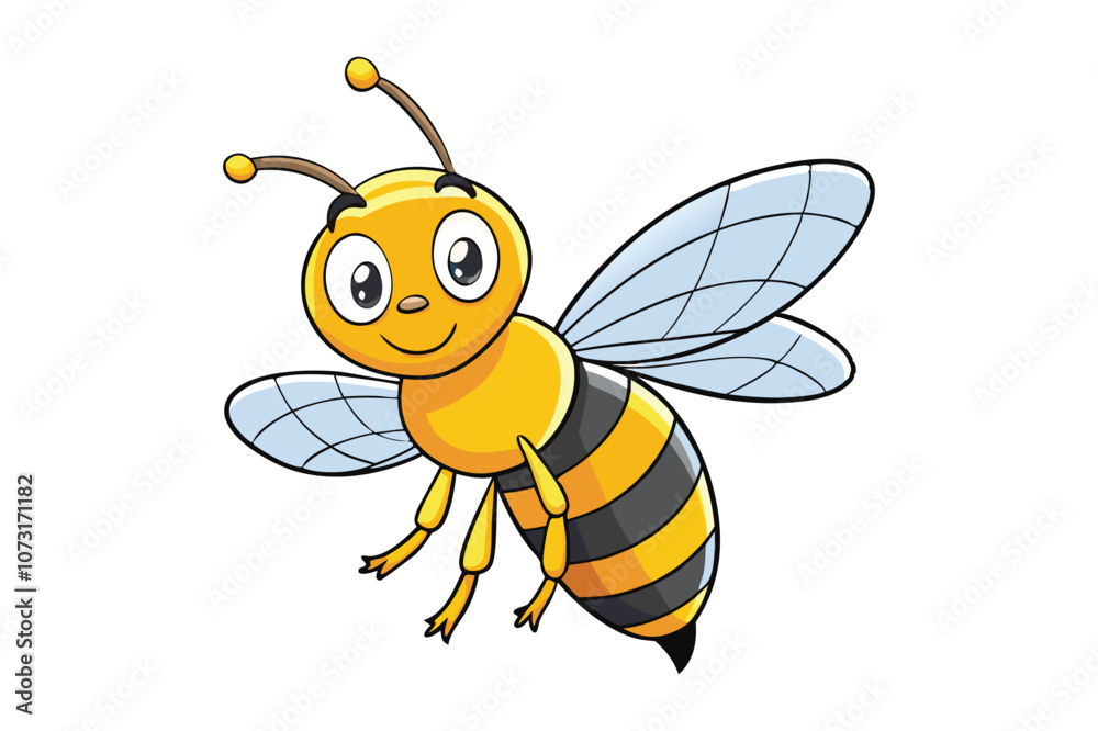smile bee vector illustration on a white background smile bee vector illustration on a white background