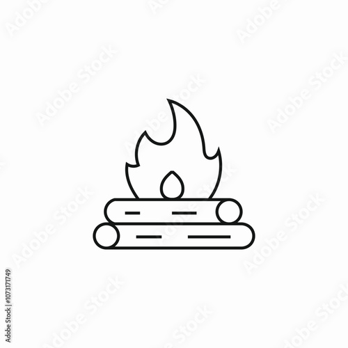 bonfire flame icon sign vector