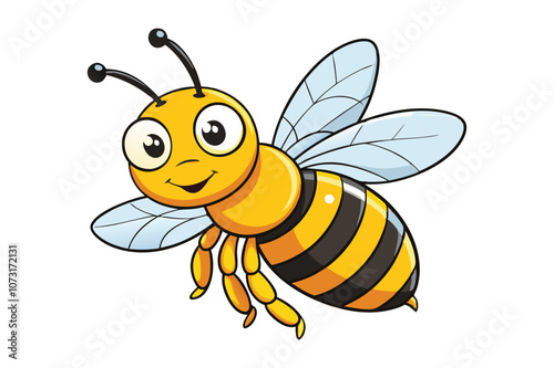 carton honey bee vector illustration on a white background