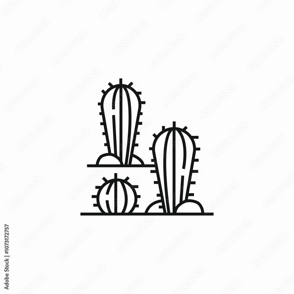 desert cactus icon sign vector desert cactus icon sign vector