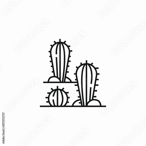 desert cactus icon sign vector photo