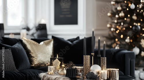 Black and Gold Candles and ...