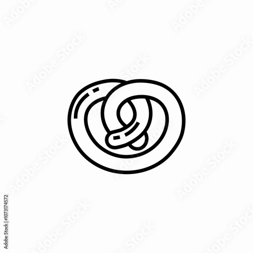 pretzel food icon sign vector