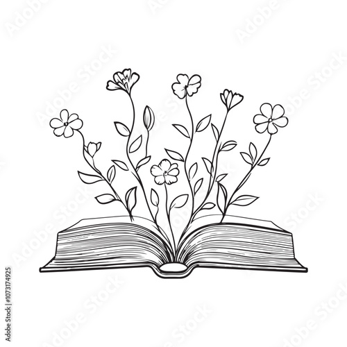 book with flowers