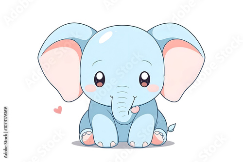 Adorable Baby Blue Elephant: A Touch of Kawaii Charm