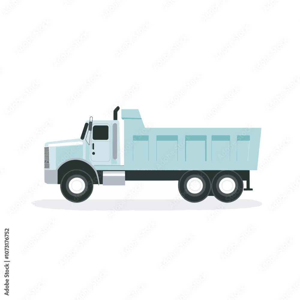 Green Dump Truck Side View Illustration Green Dump Truck Side View Illustration