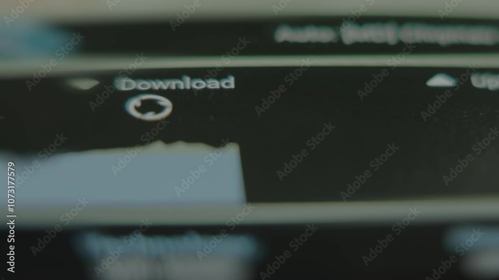 Checking the Download Internet Speed in App on smartphone, macro view Checking the Download Internet Speed in App on smartphone, macro view