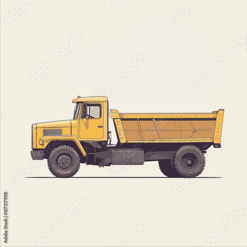 Yellow Dump Truck Illustration