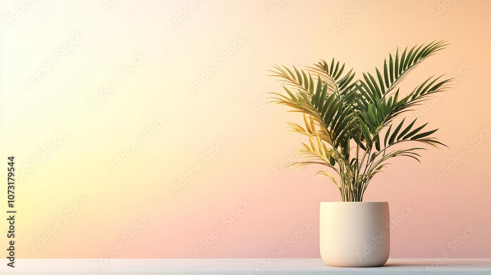 Obraz premium Indoor plant scene, artificial warm lighting, detailed texture, 3D render